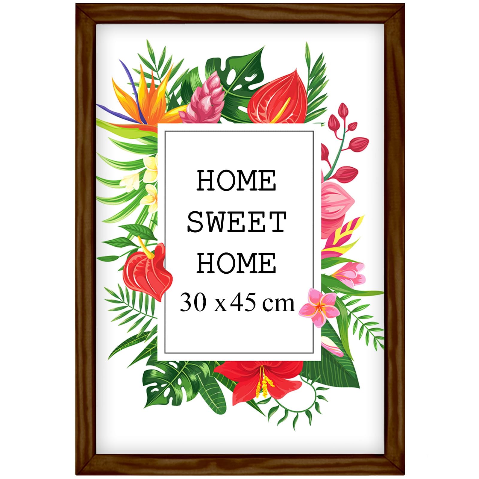 MG Design Braun Bilderrahmen 30 x 45 cm – Aus echtem Holz mit Acrylglas, zum Aufhängen & Aufstellen, für Fotos, Poster & Puzzle