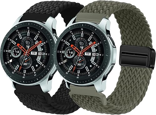 Bandas magnéticas trenzadas de 0.866 in para Samsung Galaxy Watch 3 Band 1.772 inGalaxy Watch 1.811 inGear S3 FrontierClassic mujereshombres, correa