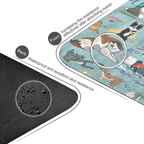 Miniatura 3 de Tapete de yoga para perros para diferentes perros, antideslizante, de goma natural, para entrenamiento en casa, gimnasio, estiramiento, pilates, con