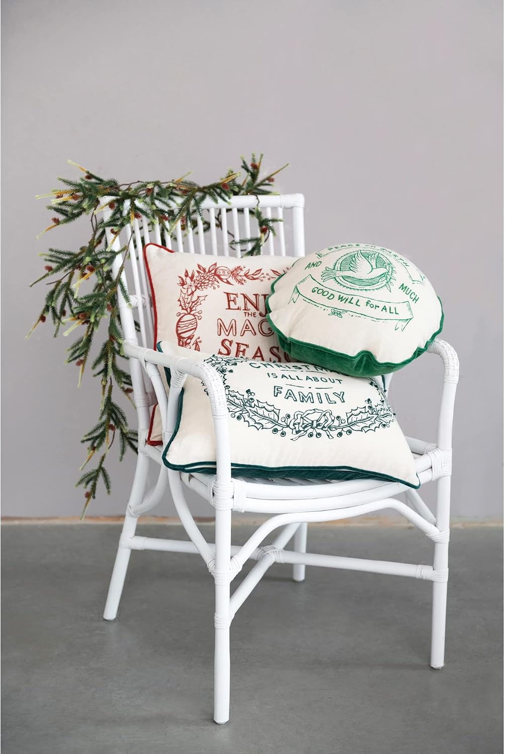 Creative Co-Op 20" Cotton Embroidered Pillow