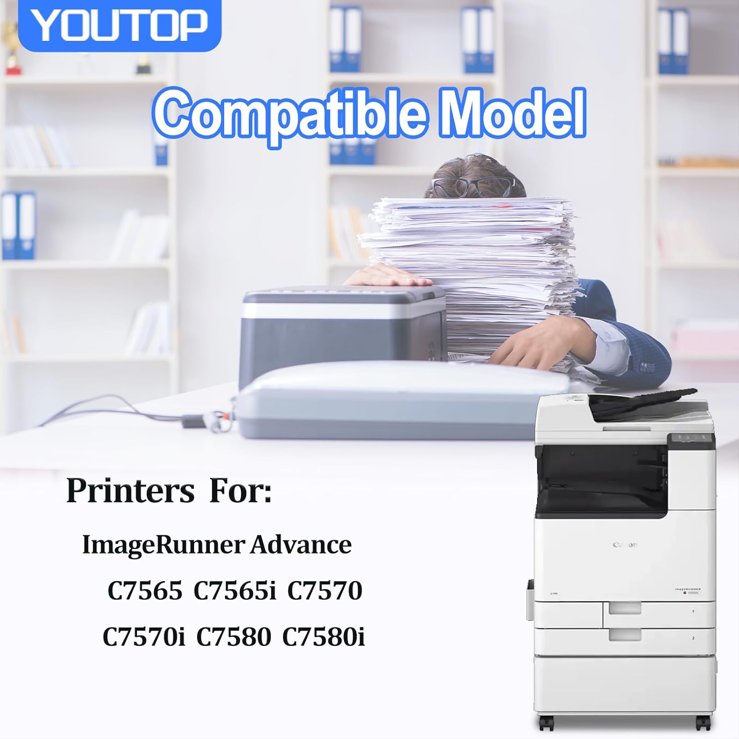 GPR56 GPR-56 Black Toner Cartridge (0098C003A) High Yield Compatible for Canon ImageRunner Advance C7565 C7565i C7570 C7570i C7580 C7580i Printer(1-Pack)