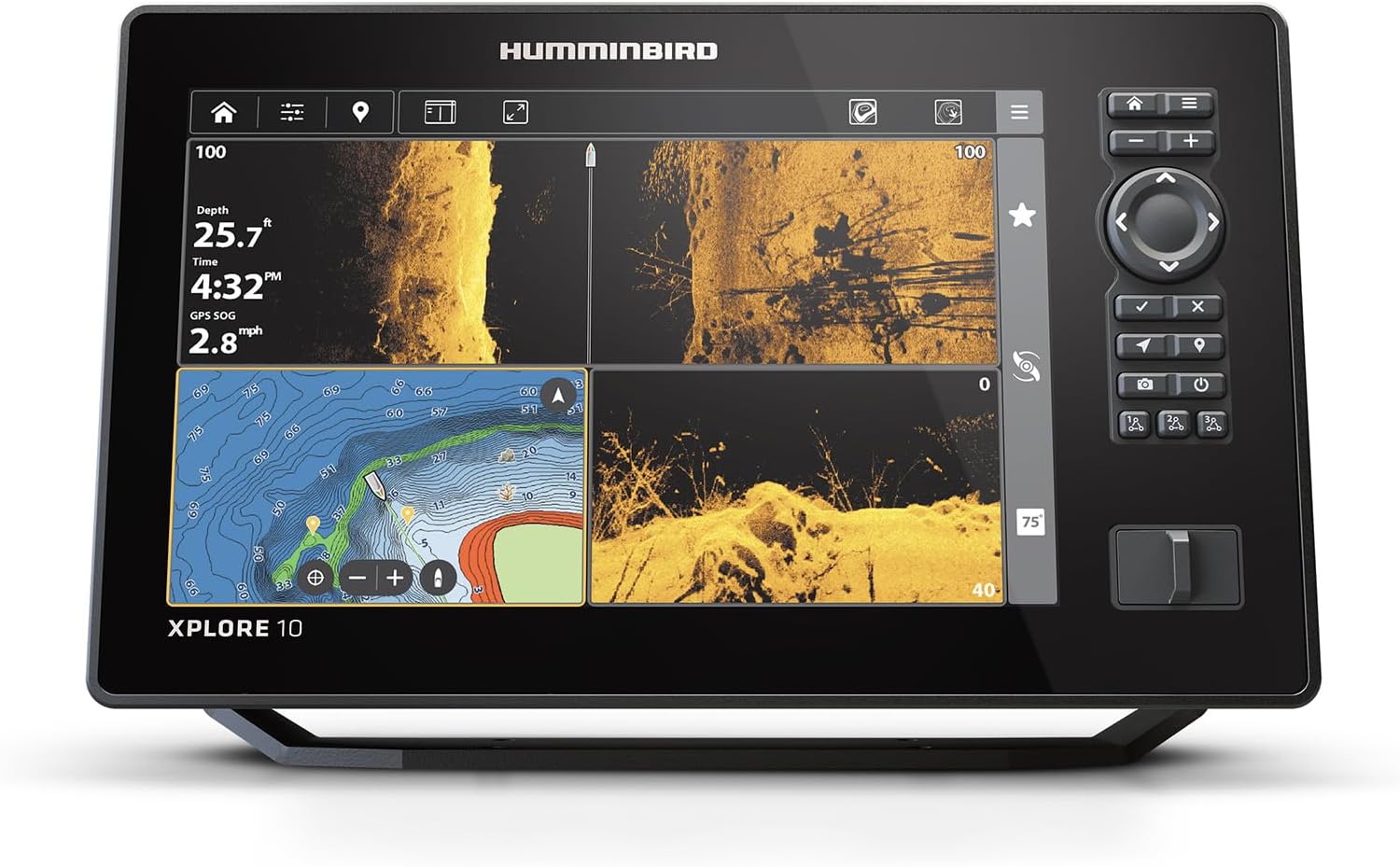 - Humminbird XPLORE Series GPS Fish Finder MEGA Side Imaging+ & HD Touchscreen Display