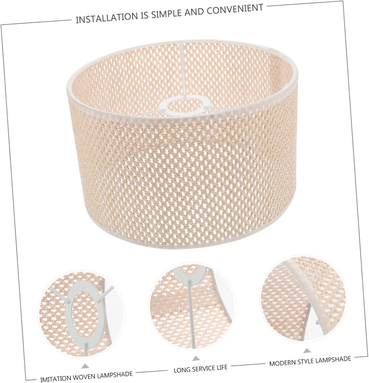 OSALADI 1pc E27 Woven Lampshade Rattan Lamp Shade Floor Lamp Shade Vintage Replacement Burlap Wicker Lamp Simple Lampshade Light Cover Desk Desk