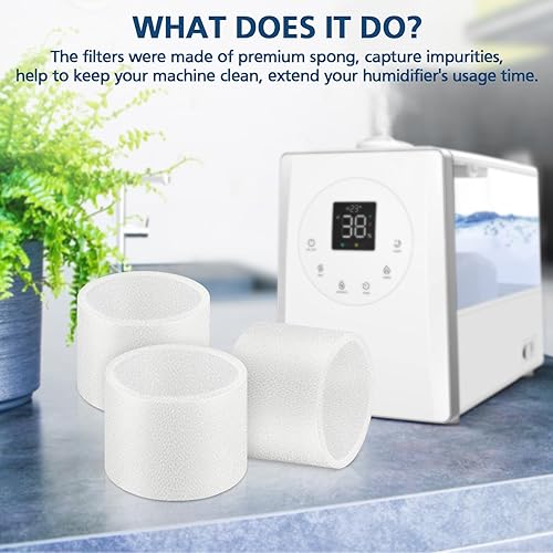 Miniatura 7 de Paquete de 16 filtros de repuesto para humidificador compatibles con LEVOIT Classic160, Dual150, Dual200S, Classic300(S), LV600S, OasisMist Series