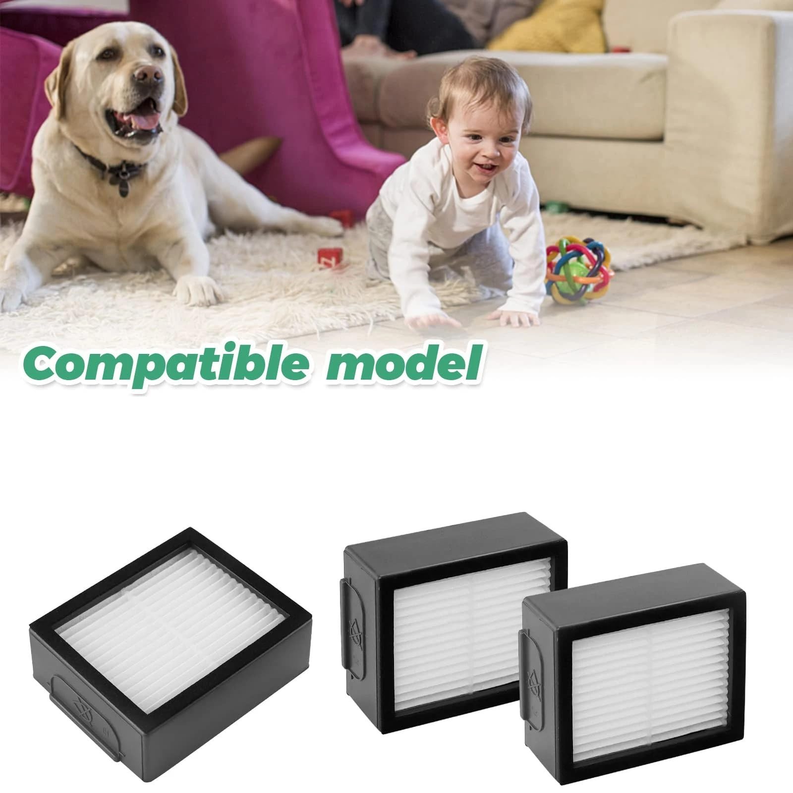 Filtro ad alta efficienza compatibile con iRobot Roomba evo, i,e Series:E5 E6 E7 i1 i3 i4 i5 i6 i7 i8 e, i,Series Robot aspirapolvere(5)