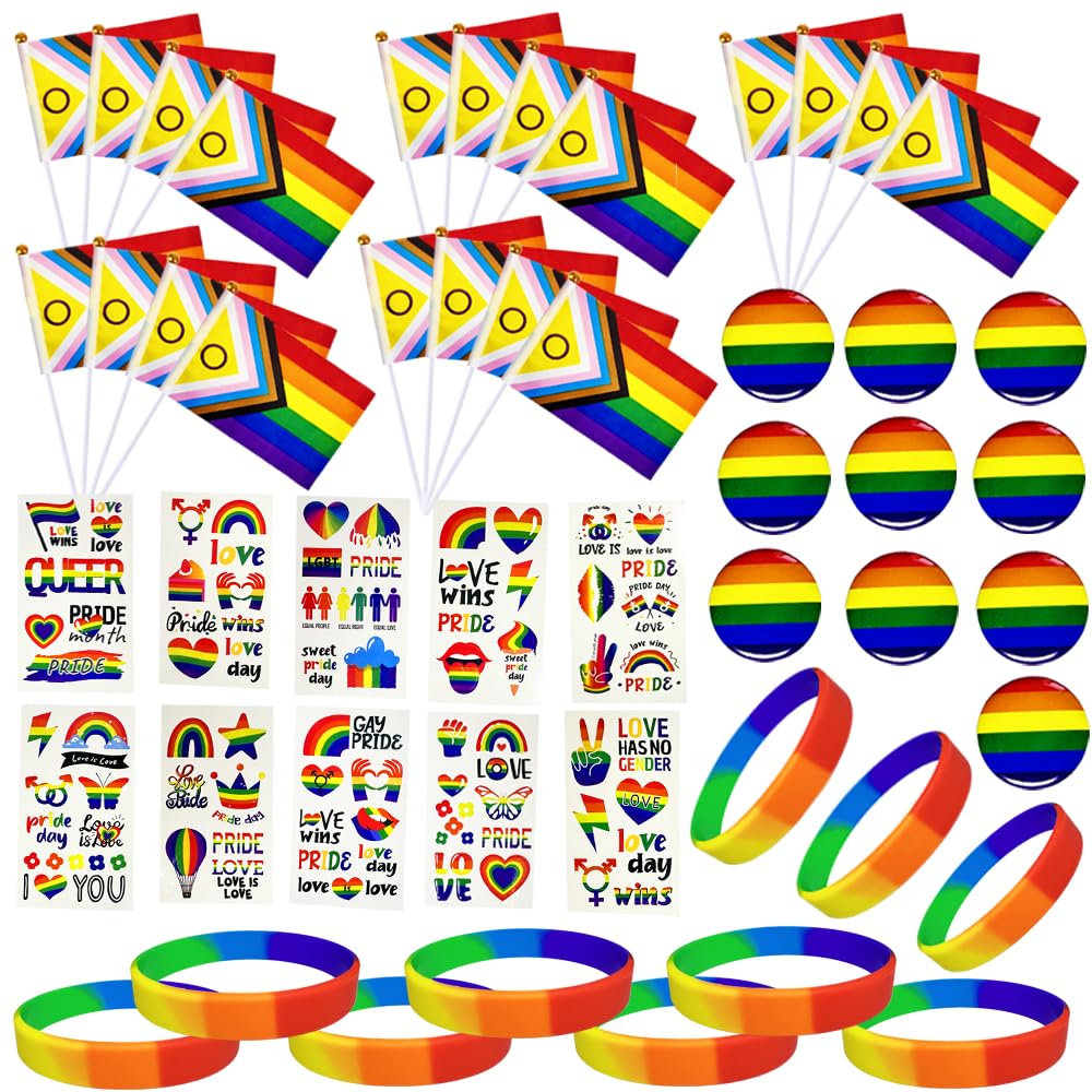 Pride Accessories Pride Flags on Sticks Pride Bracelet Progress Pride Flag Pride Badge Pride Tattoos Pride Pin Pride Wristbands LGBTQ Rainbow Accessories Support for the Lgbtq Hen Party (pride