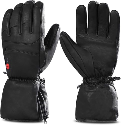 SAVIOR HEAT Heated Gloves for Men Women, Rechargeable Electric Heated Gloves, Heated Skiing Gloves and Snowboarding Gloves