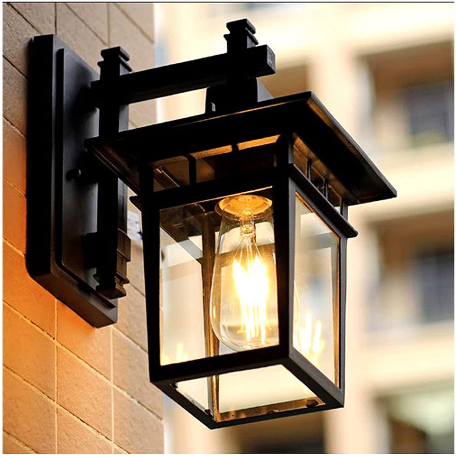 WQHPLMD Antica Luce Sospesa Esterna da Parco, Specchio Finale di Vetro Corazzato IP23 Resistenti all'Alluminio e Anticorrosivo per Stanze Interne e Externe