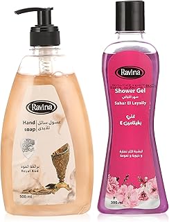 جل استحمام وغسول اليدين من رافينا 500 مل + 300