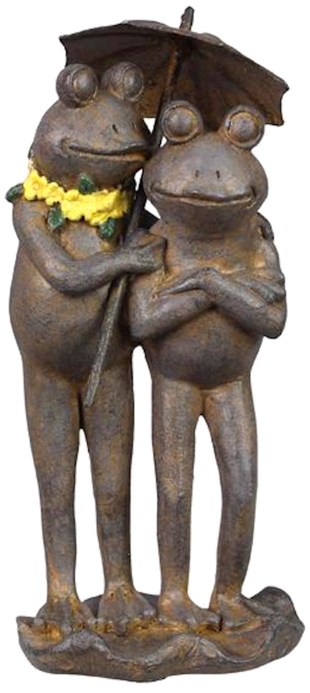 The Bridge Collection 6.81" Umbrella Frog Couple Figurine - Frog Decorations - Collectible Frog Figurine - Frog Home Decor for Frog Collectors