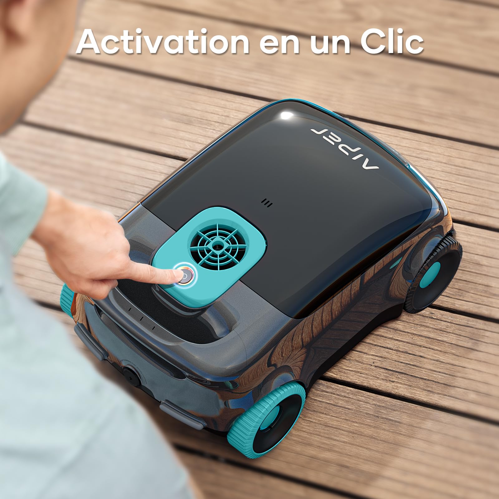 AIPER Robot de Piscine sans Fil, Nettoyeur Automatique de Piscine avec Filtration avancée des Particules, 100 à 130 Minutes d'autonomie, Technologie de stationnement Automatique, idéal pour Les