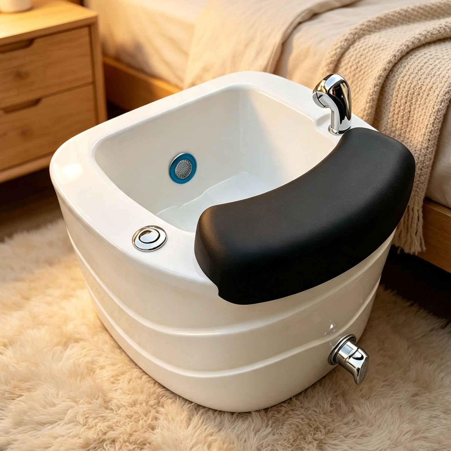 DowPie Salonowa umywalka spa do pedicure, wiele kształtów, z odpływem 220v-001 | Regulowana temperatura, wypukłości masujące i szybki odpływ – do użytku domowego i salonowego