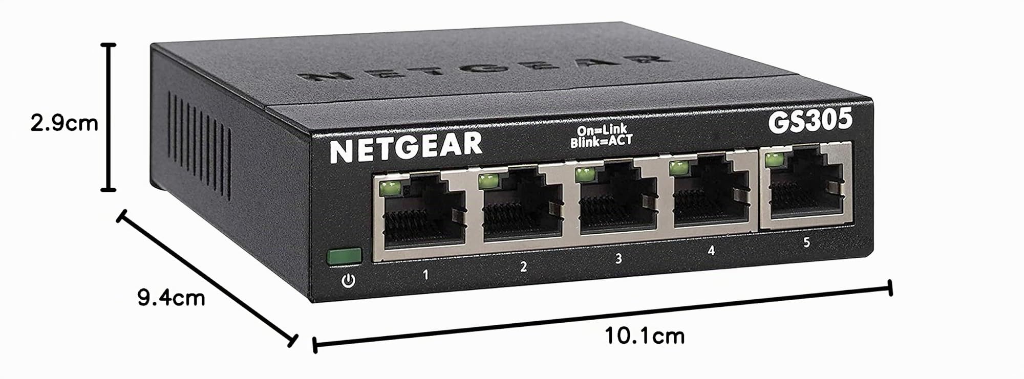 NETGEAR GS305-300PES Switch ethernet métal 5 Ports Gigabit (10/100/1000) (Lot de 2)