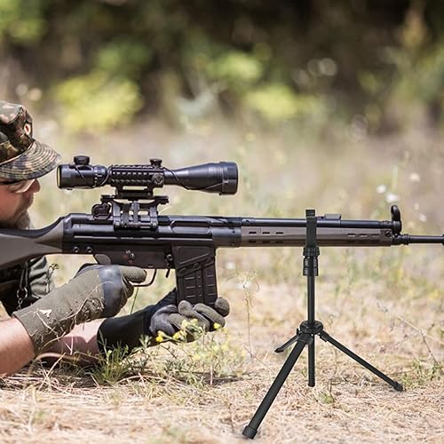 Vista 12 de HUNTPAL Shooting Stick Tripod Gun Rest for Range Table Bench Rifle Shooting Practice, Portable Adjustable Compact Aluminum Construction Stand Gun