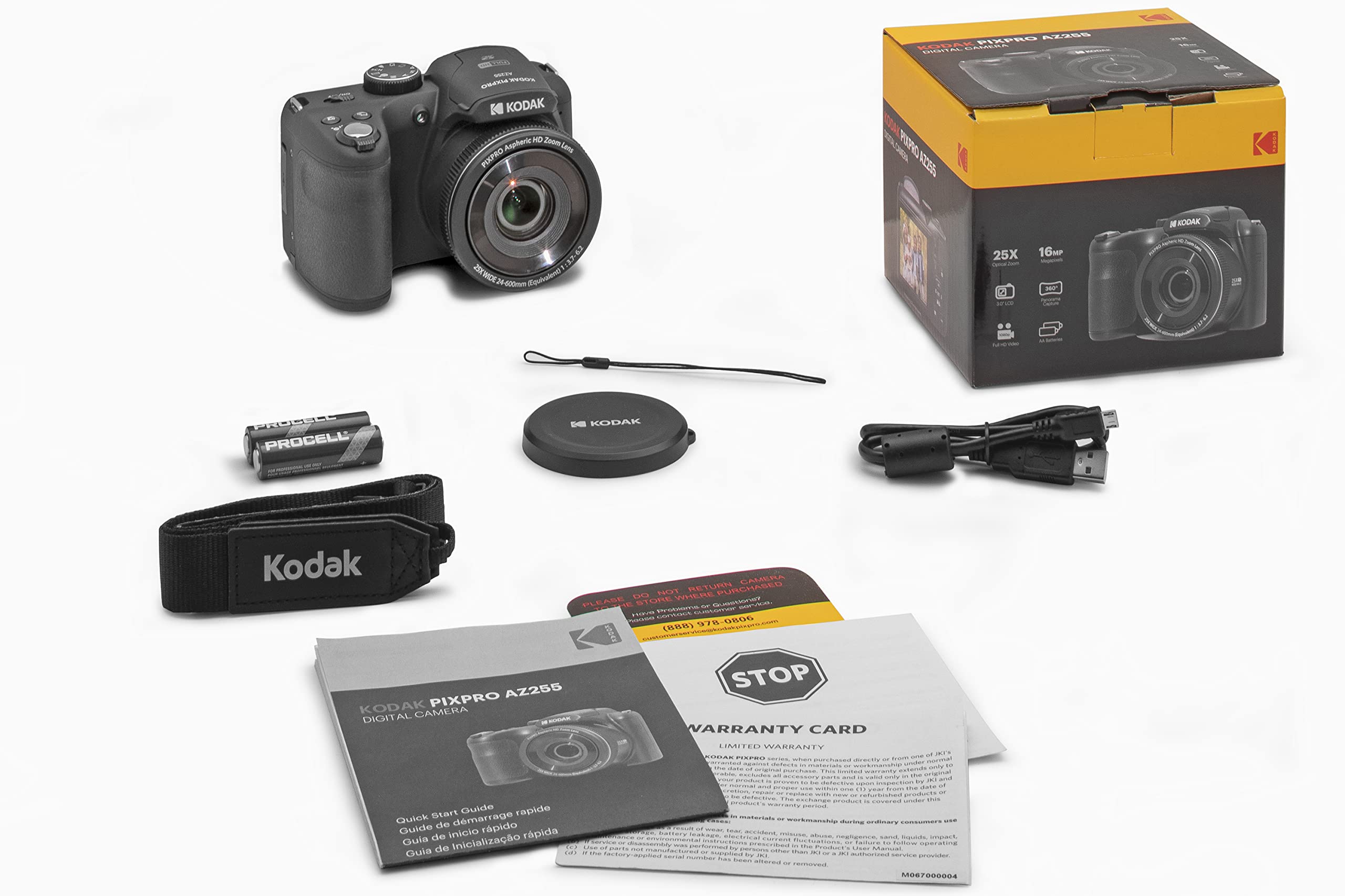 KODAK PIXPRO AZ255 電池,充電器,SDカード付き Amazon | Kodak PIXPRO AZ255 デジタルカメラキット (ブラック) +