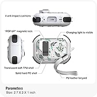 Vista 6 de WENEW Case for AirPods Pro & Pro 2 Case Cover Secure Lock Automatic Snap Switch Clip Cleaner Kit Lanyard Women Stylish Leaf Full Body Hard Shell