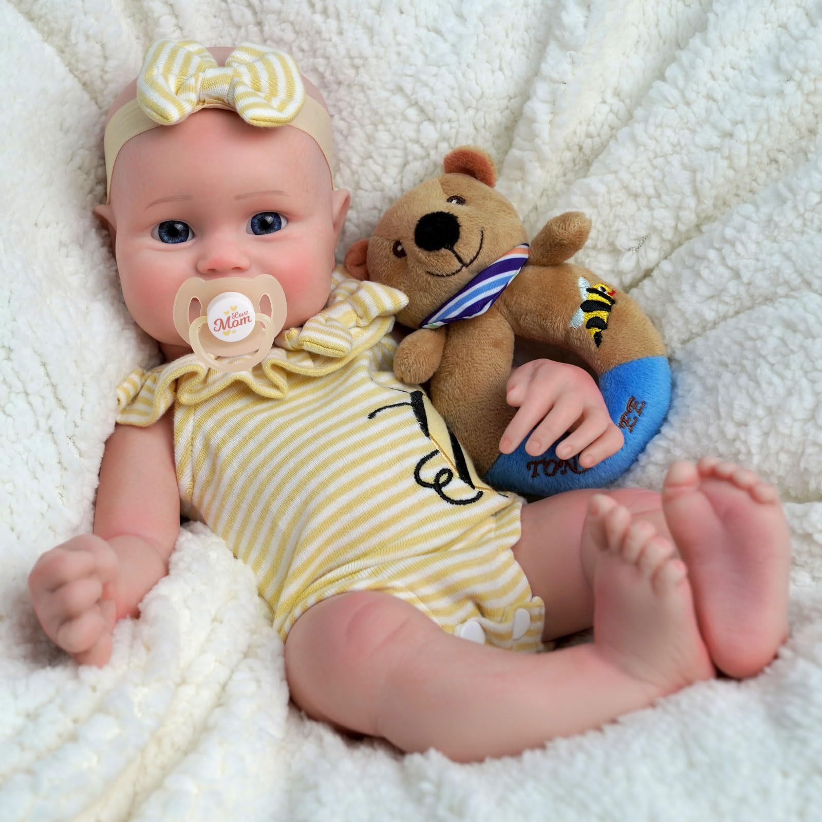 Photo 1 of JIZHI Reborn Baby Dolls Silicone Full Body -16 Inch 5.73lb Weighted Full Platinum Silicone Baby Doll Real Life Baby Dolls with Complete Accessories for Kids Age 3 +