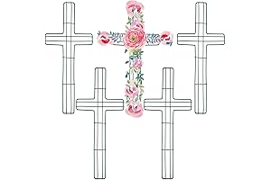 5 Pcs Wire Cross Wreath Frame for Garden Home Decor