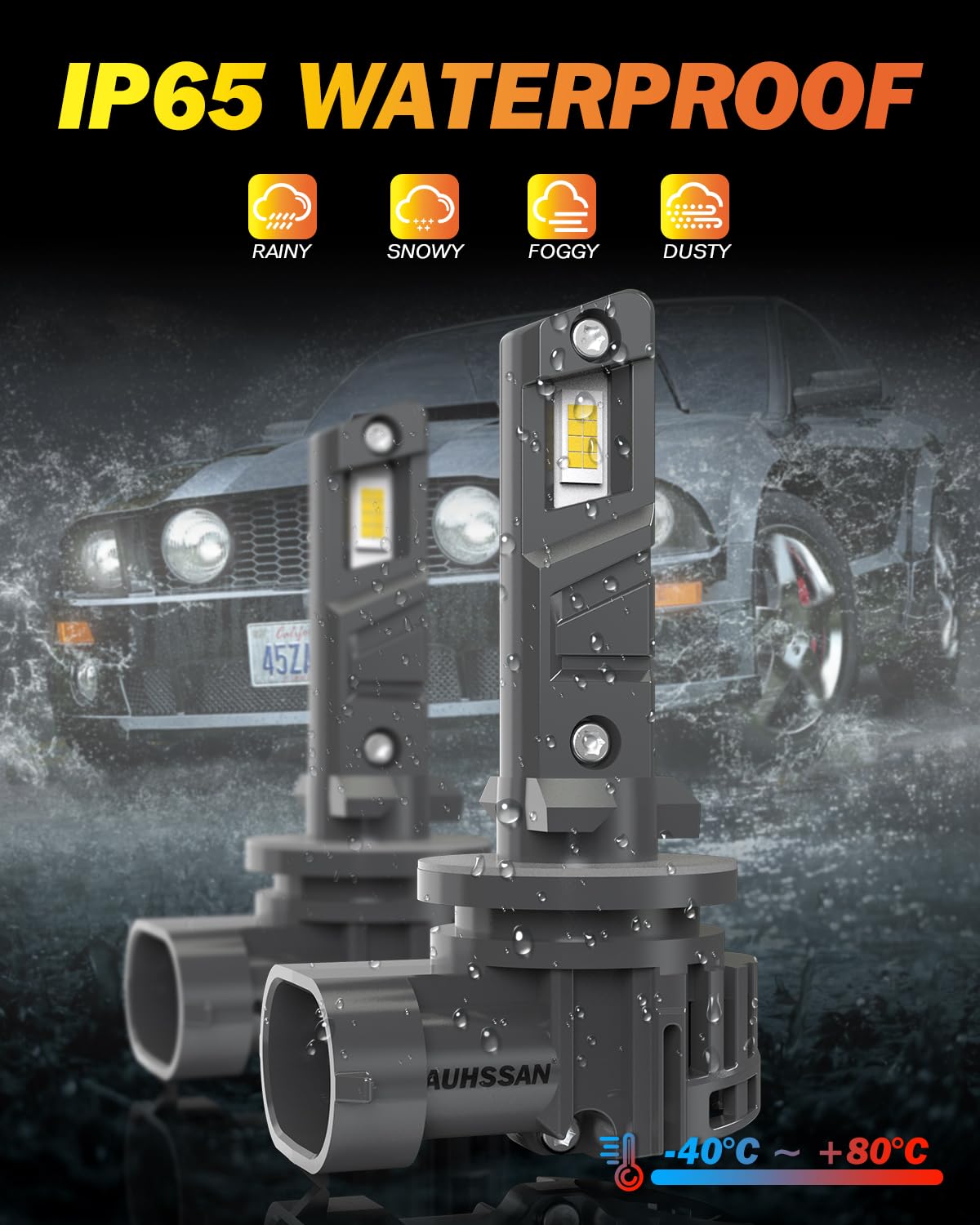 Bombilla 881 LED 100W 20000LM 6500K Blanco, 500% Súper Brillante Faros LED 881 880 Para Luces de Carretera o de Haz Bajo, Inalámbrico Plug and Play Reemplazo de Bombillas 881 de Automóviles (2 piezas)