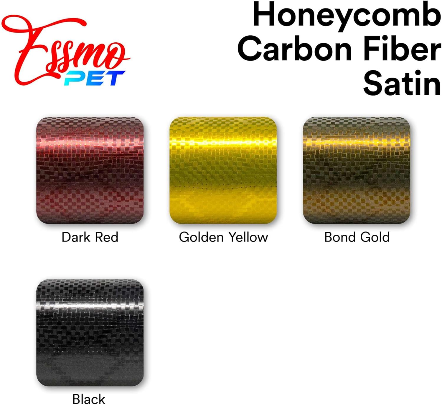 60"x84" (5FTx7FT) PET Honeycomb Carbon Fiber Satin Dark Red Vinyl Wrap Auto Car Sticker Decal Film Sheet Like Paint Bubble Free Air Release Technology with Tool Kit