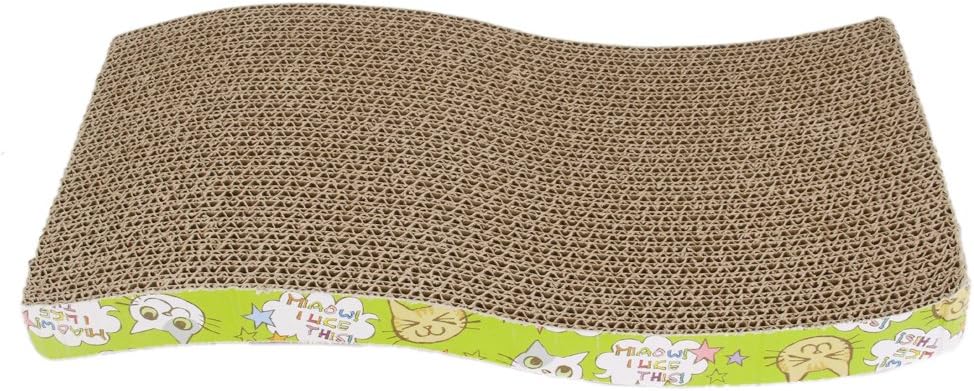 S-Shape Corrugated Board Cat Scratcher Seize Scratching Pad Catnip Bed by Generic