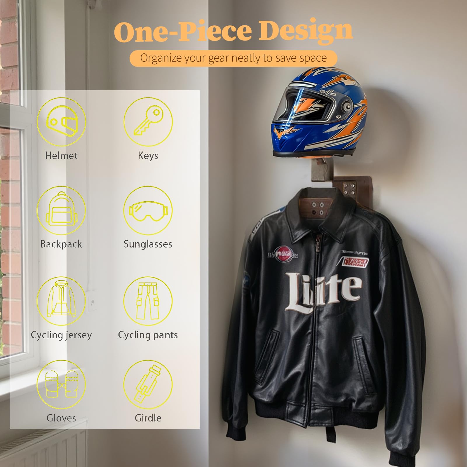 Motorrad Helm Halterung Wand,Helm Wandhalter,Helmaufhänger,Platzsparend,Jacke Kleiderbügel Platte Carrier Organizer Rack,für Taktische Weste,Baseball,Perücke