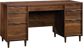 Sauder Clifford Place Executive Desk Grand Walnut - Ample Storage, File Drawers & Keyboard Tray for Home Office