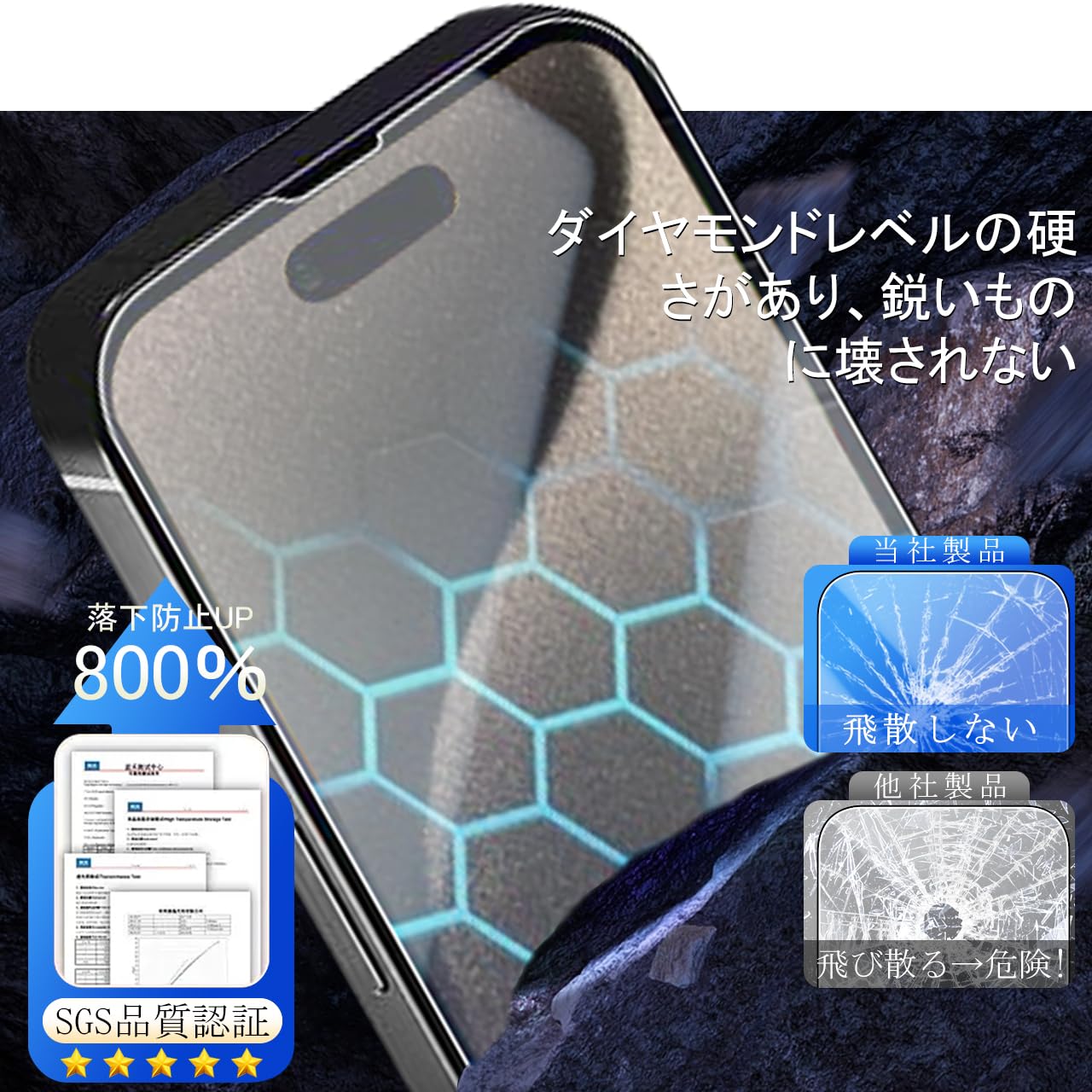 Amazon | JCJCLY 対応 iPhone 14 Pro Max ガラスフィルム 6.7インチ【2