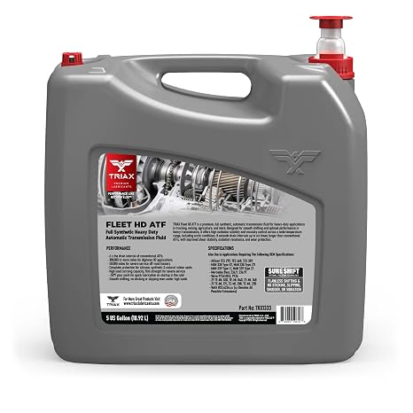 TRIAX Fleet HD ATF Full Synthetic TES 295, TES 668 | Heavy Duty Automatic Transmission Fluid | Long Drain (5 Gallon)
