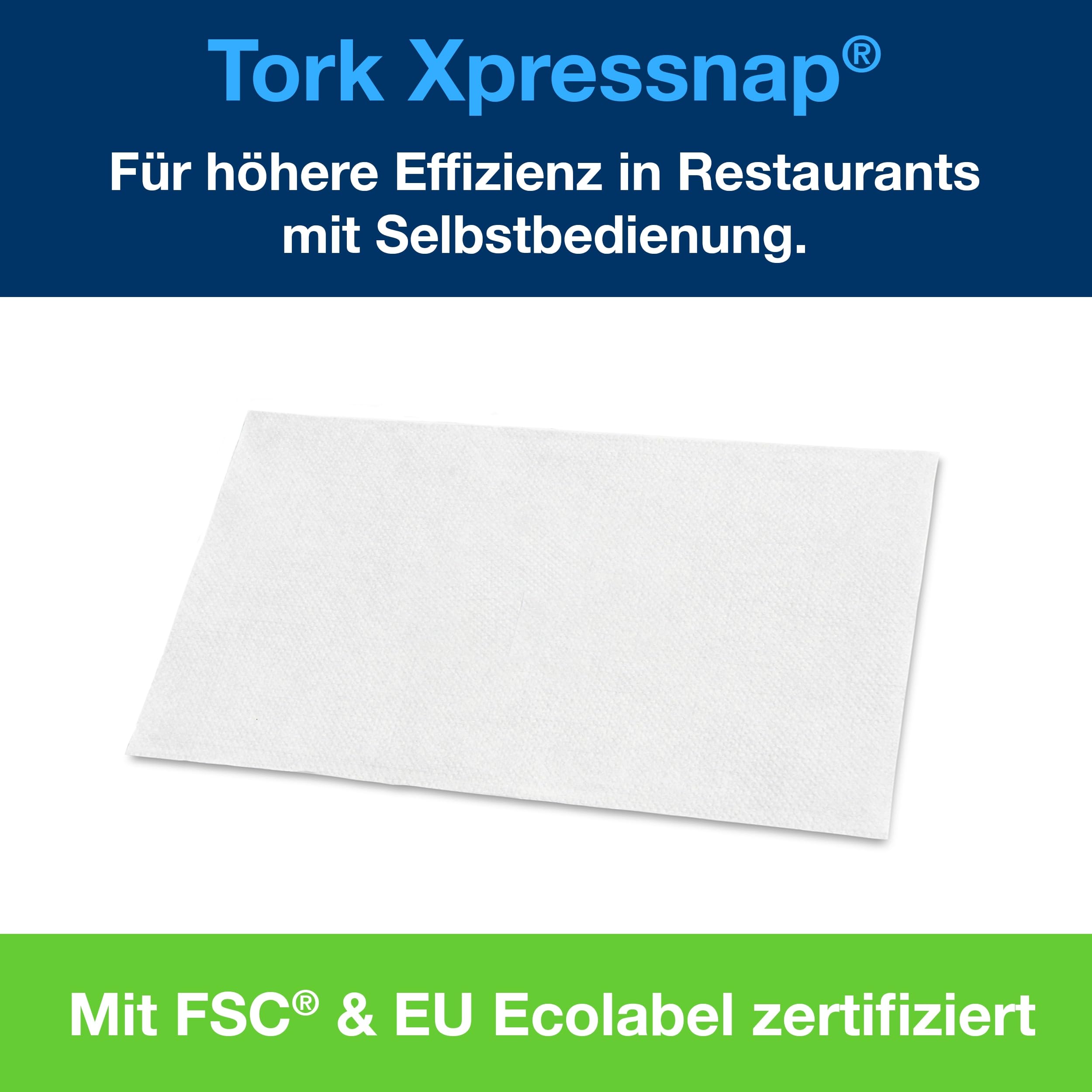 Tork 10840 Xpressnap Spenderserviette unbedruckt / Weiße Papierserviette für Serviettenspender N4 / 8x1125 Stück