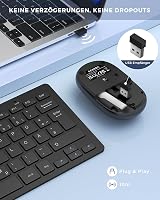 seenda Vezeték Nélküli Mini Billentyűzet és Egér Szett - Kompakt, Hordozható, USB Vevővel, PC/Laptop/Smart TV Kompatibilis, QWERTZ Kiosztás, 3