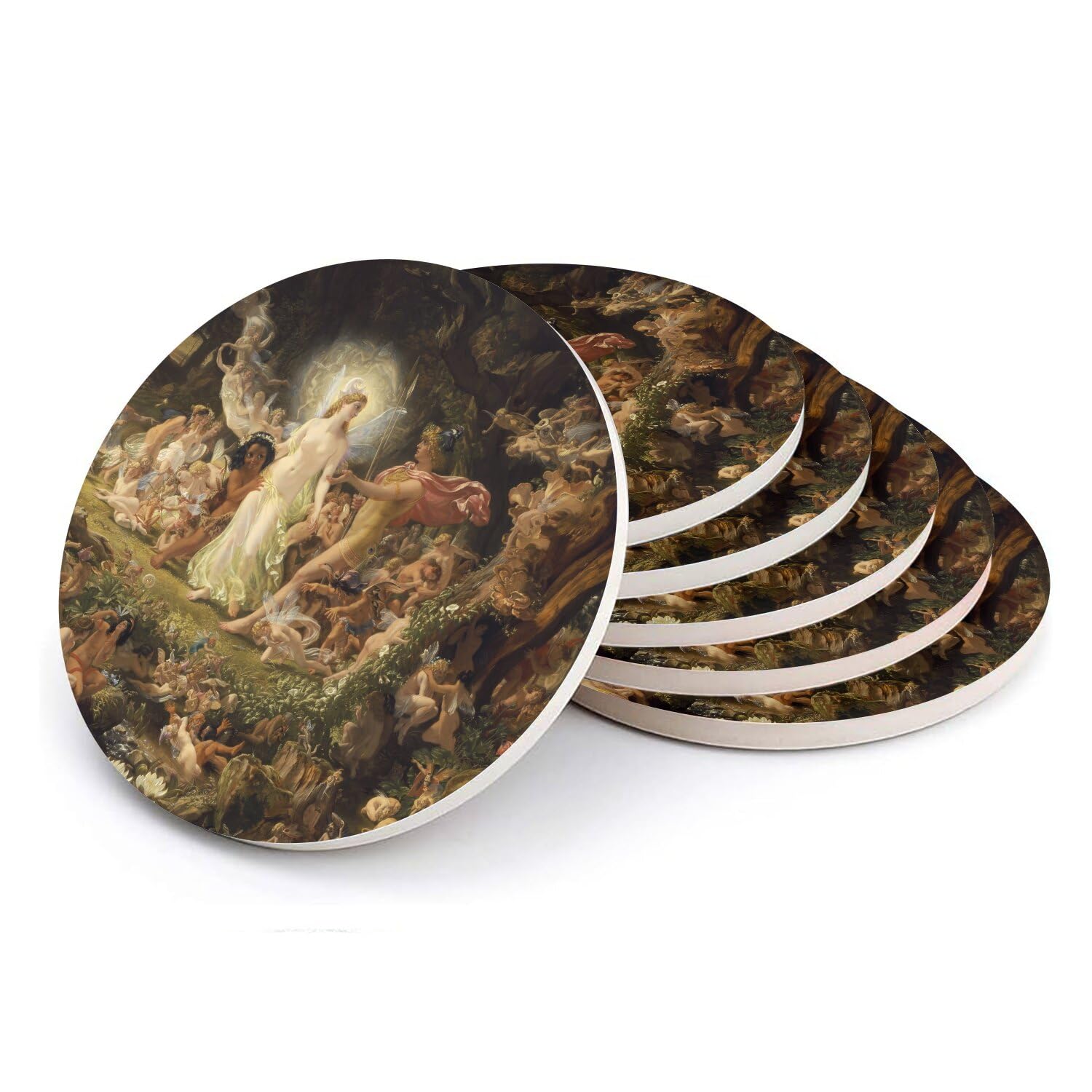 Sous-verre ronds en céramique Paton au design artistique de prestige