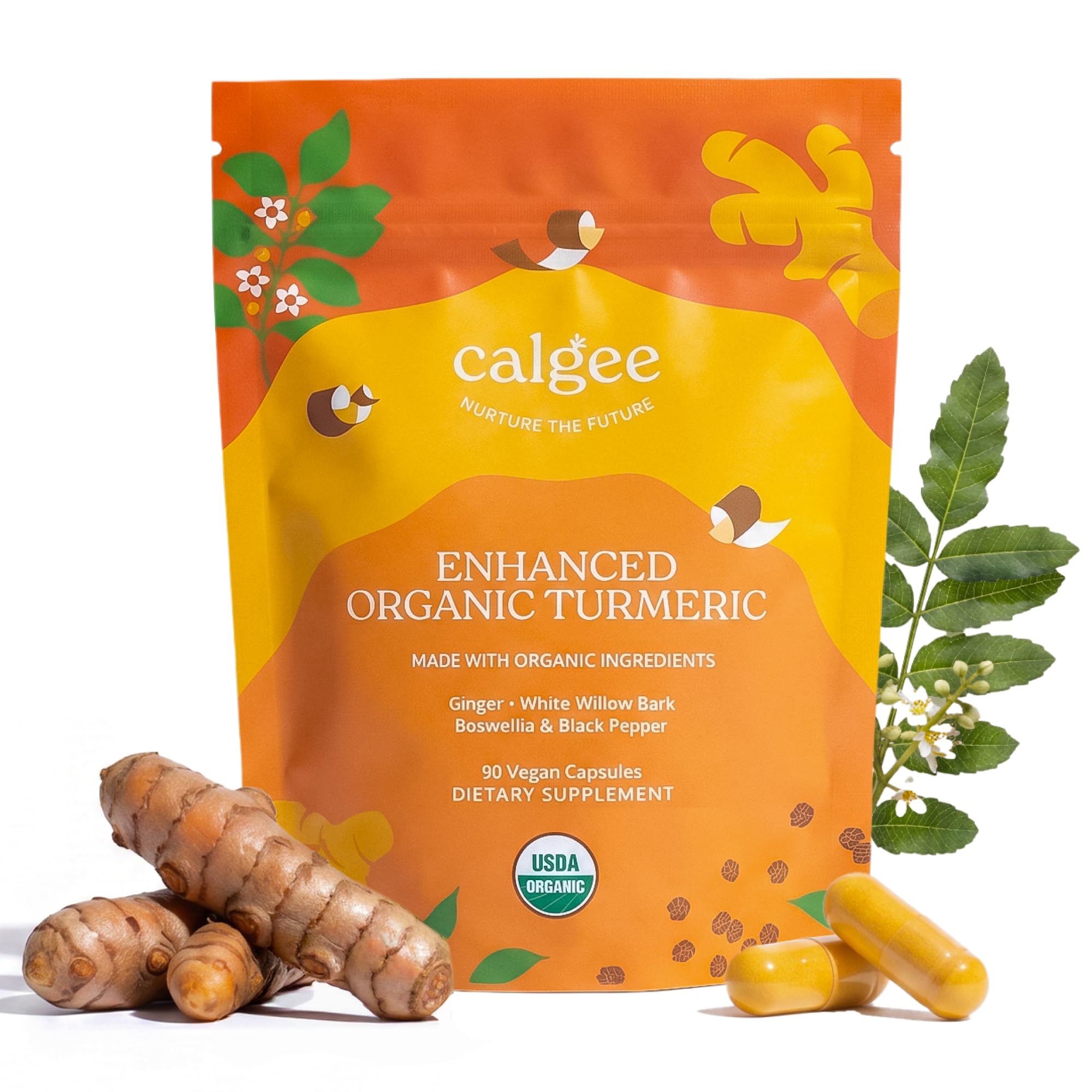 Calgee Suplemento Fitoterápico de Cúrcuma com 95% de Curcuminoides, 1100 mg, 90 cápsulas