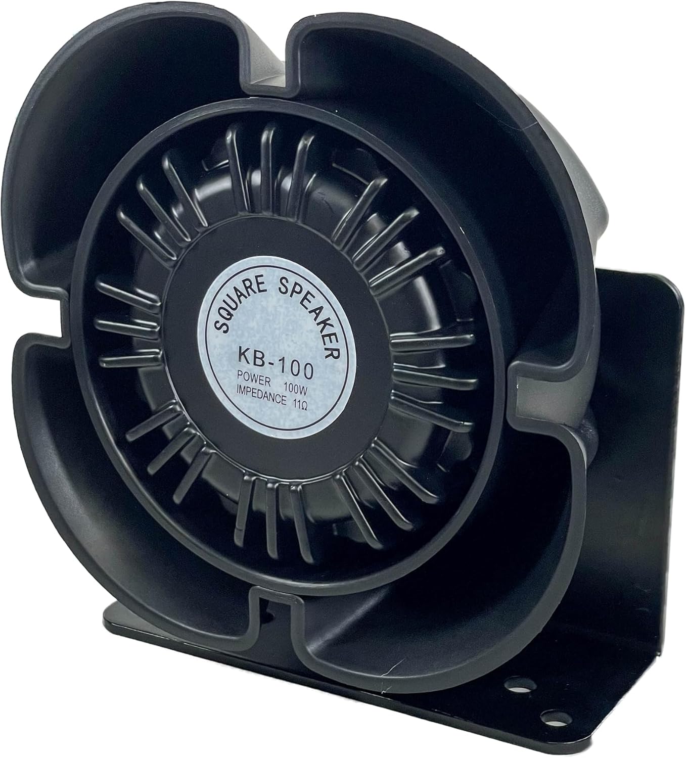 100W 11OHM Slim Square Heavy Duty Weatherproof Police Siren Speaker for PA Systems & Alarms on Cars, Trucks, SUV, Boats, ATV (100W 11OHM)