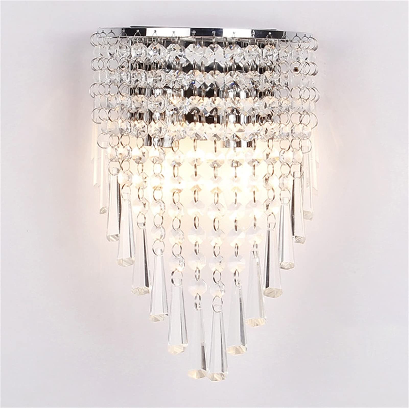KBUUKYYXouy Wall Sconce Light Fixtures with Crystal Pendant丨Mirror Wall Light E14 Socket Vanity Lighting丨Wall Mount Lights for Living Room Bedroom Bed/Bedside/Nightstand Hallway