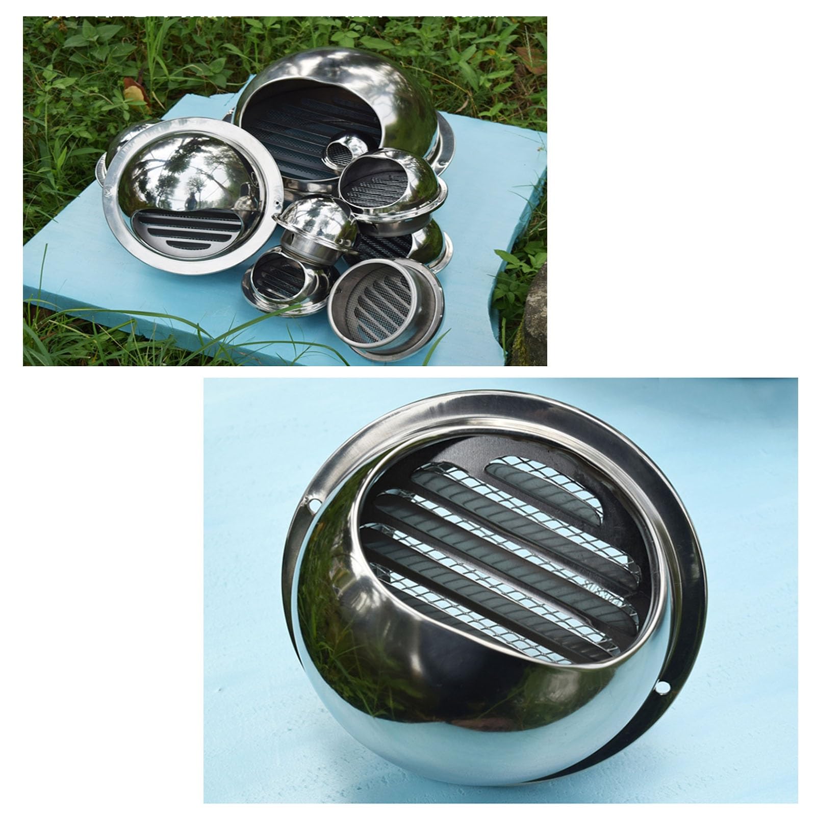 VentilacióN De Aire De Acero Inoxidable 304,Tapa Para Salida De Humos, Acero Inoxidable Salida De Aires，ProteccióN Para DesagüE, Proceso De Dibujo, RecirculacióN De Aire ( Size : 120mm/4.72in )
