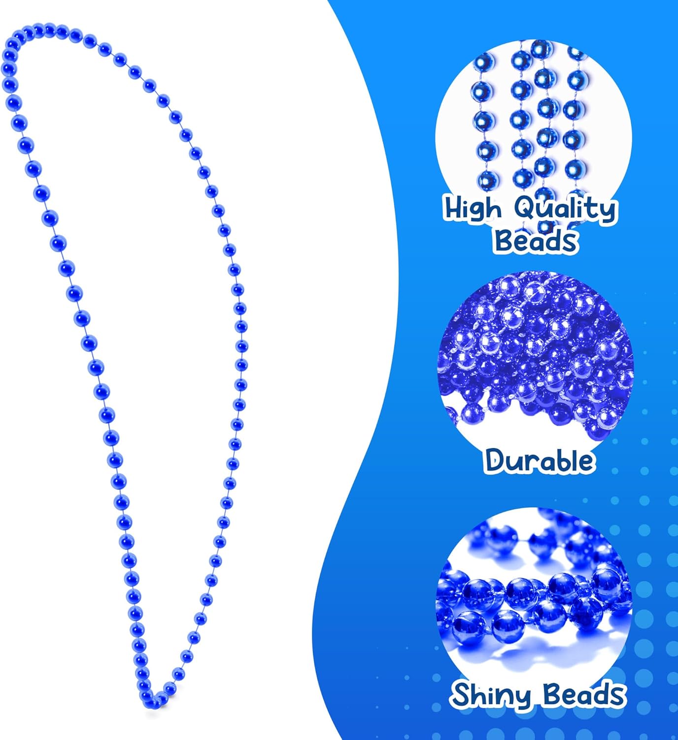Windy City Novelties 12-Pack - 33" 7mm Mardi Gras Bead Necklaces in Vibrant Colors for Mardi Gras and St. Patrick’s Day Celebrations