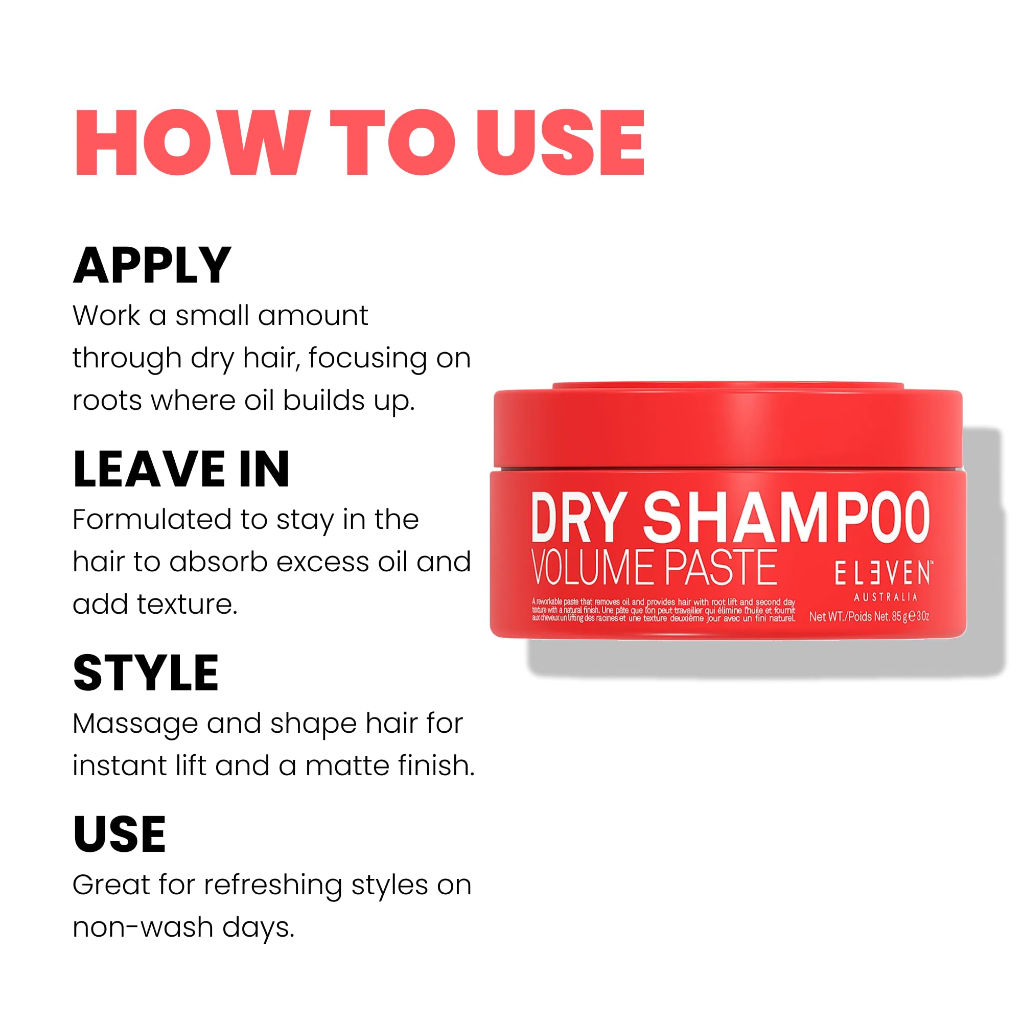 ELEVEN AUSTRALIA Dry Shampoo Volume Paste | Essenziale per chiunque abbia bisogno di consistenza o volume