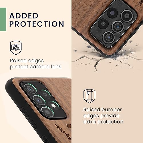 Miniatura 3 de kwmobile Funda de madera compatible con Samsung Galaxy A52  A52 5G  A52s 5G - Funda - Funda - Flores silvestres perla marrón oscuro