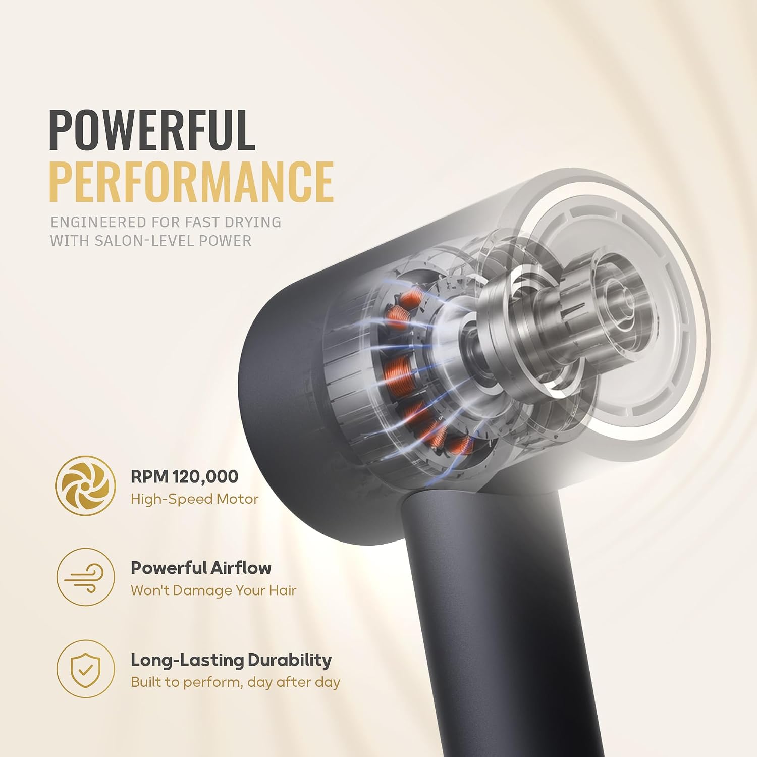 Hair Dryer, 120,000 RPM High-Speed Blow Dryer image 4
