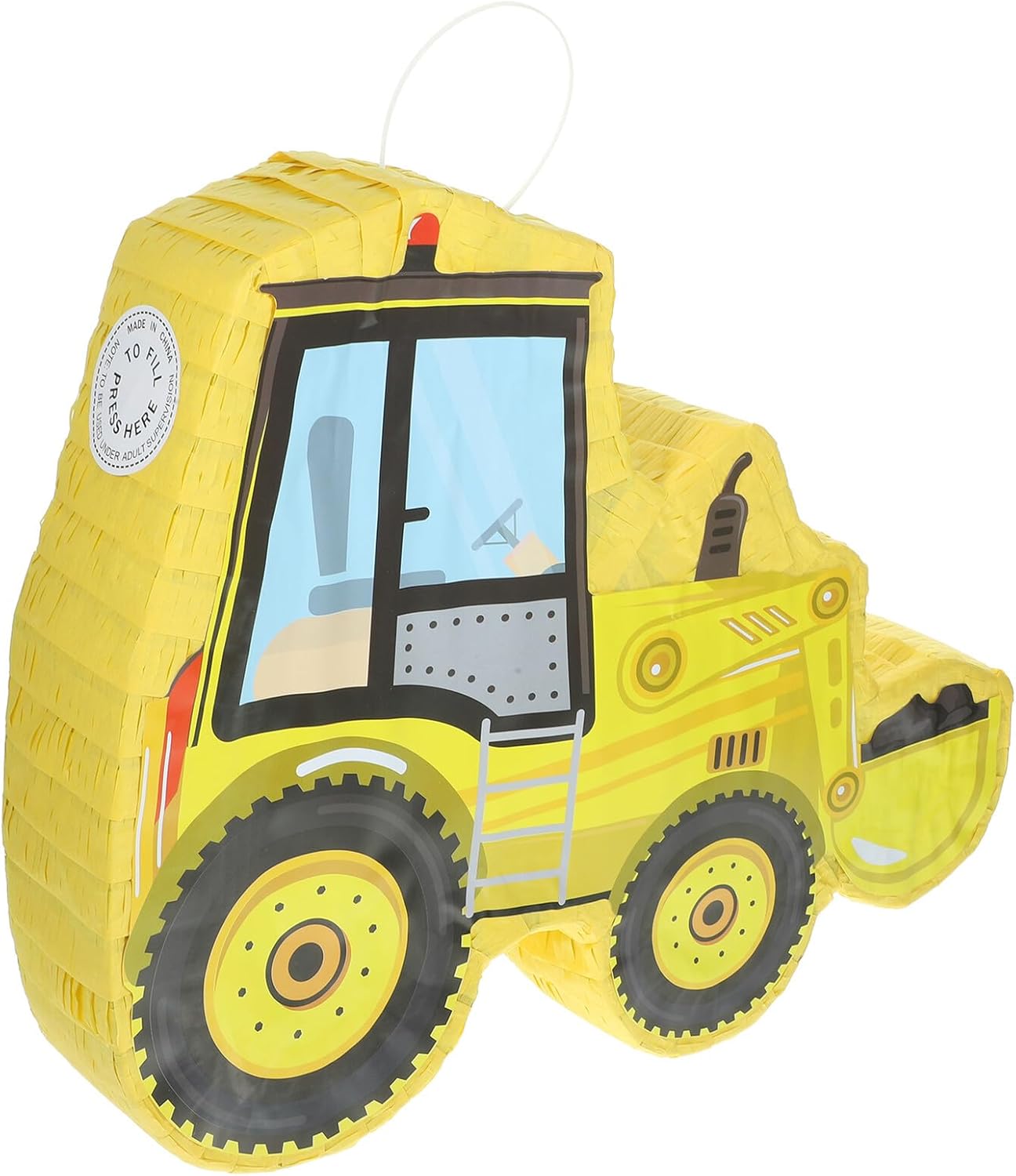 Yellow Excavator Pinata for Birthday Party Decoration Fiesta Game Prop for Construction Truck Theme Fun Party Activity and Photo Prop for Celebration