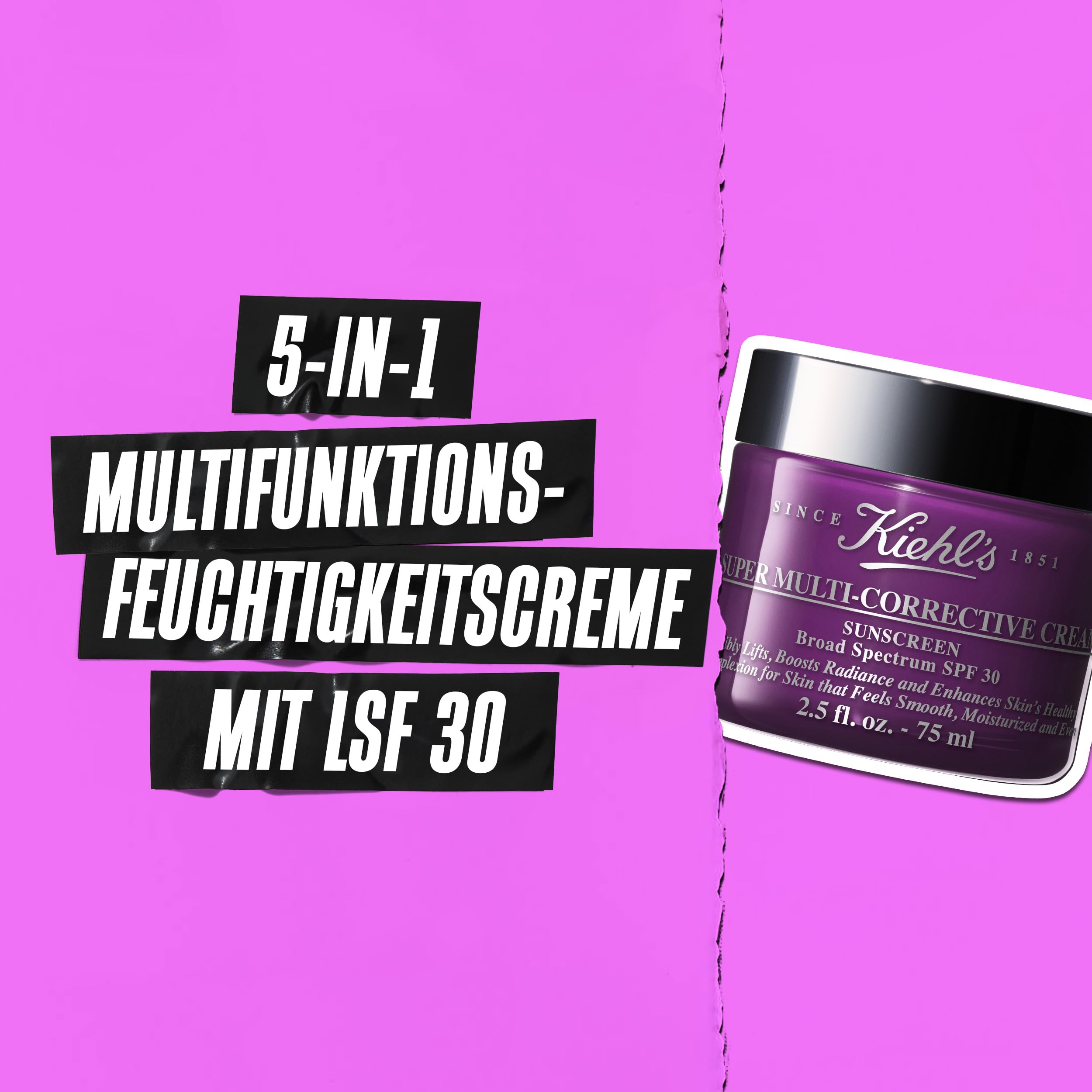 KIEHL'S Super Multi-Corrective Soft Cream, 50 ml, verwöhnende, leichte Anti-Aging-Creme, bei feinen Linien und Falten sowie ungleichmäßiger Hautfarbe und -struktur, kühlende, frische Textur