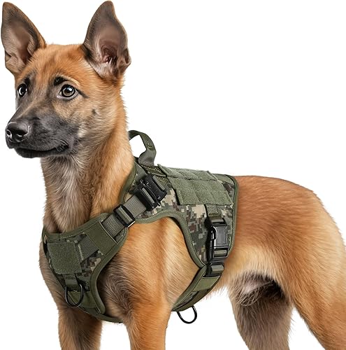 Miniatura 105 de rabbitgoo Arnés táctico para perro, tamaño mediano, arnés resistente con asa, chaleco de servicio sin tirones para razas medianas, chaleco militar