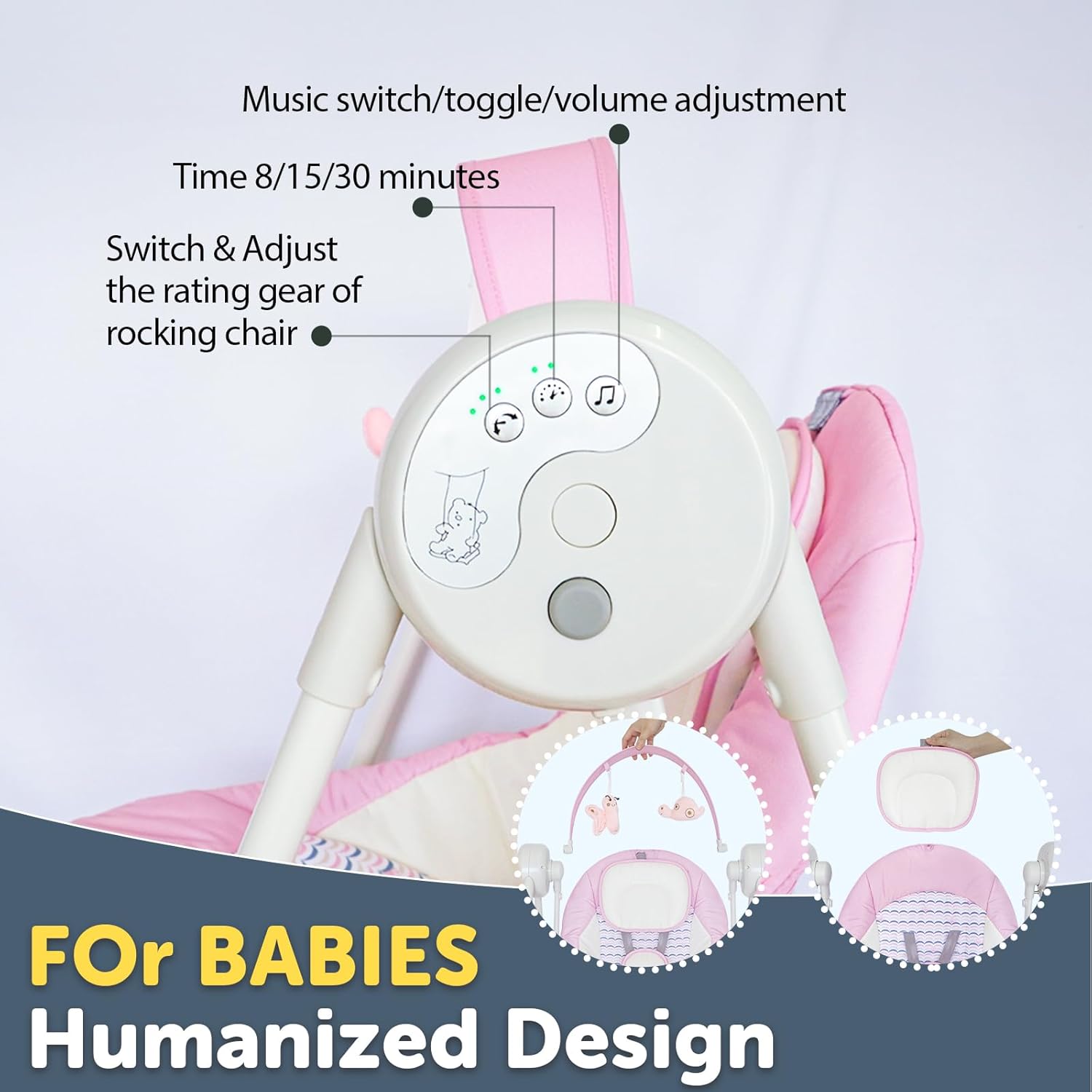 Baby Swing SpaceSaver Ultra-Compact Foldable Infant Swing (Fits in 5.3 Gaps!) 6 Speed Modes | Portable Newborn Swing for Travel/Car/Picnic (0-9M, 6-20lbs)