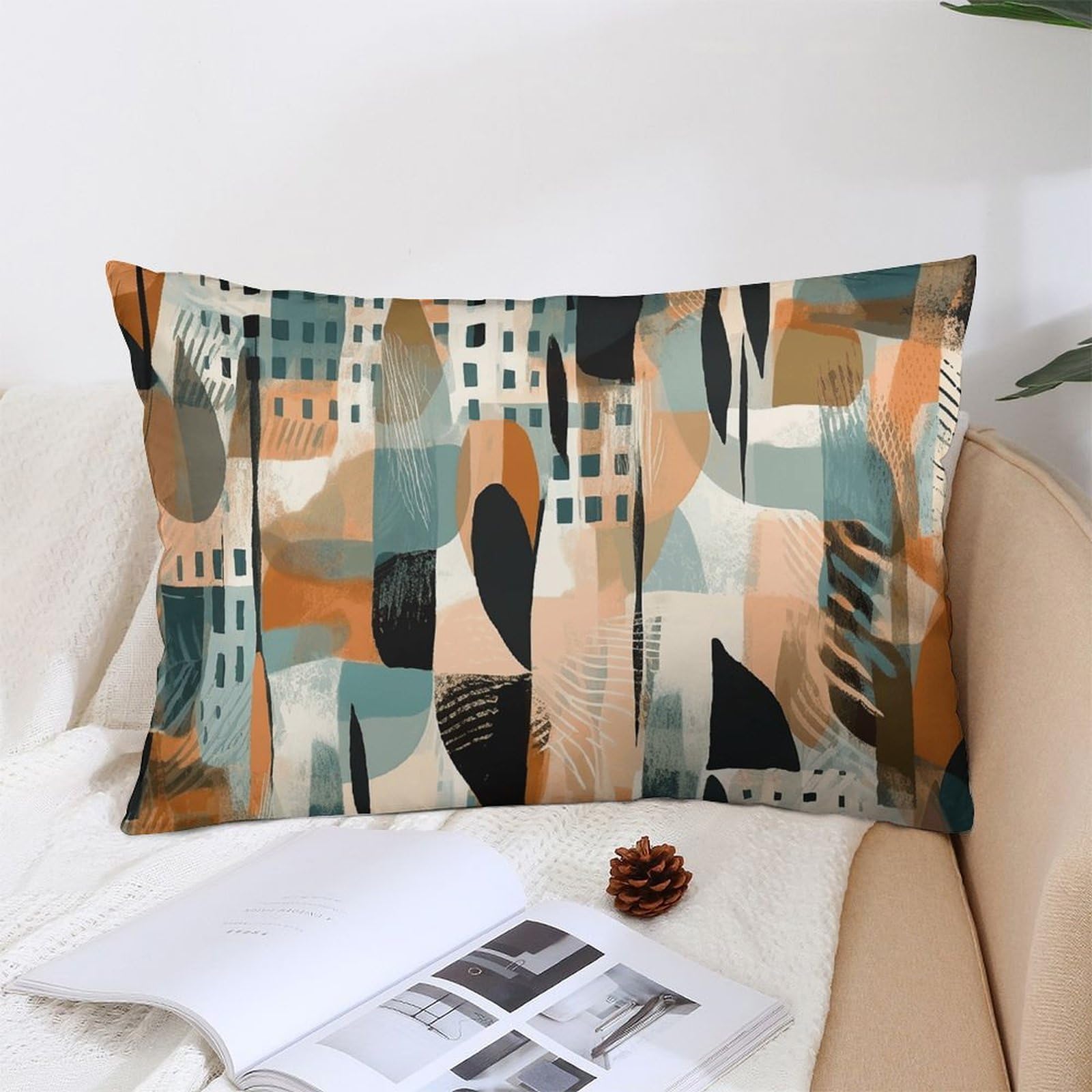 NTVOWPZO Decoration Throw Pillow Covers 12 "x20 Pillowcases Covers Patterns of Different Shapes Soft Pillowcases Modern Farmhouse Home Decor Sofa Cushions Covers for Couch Bed Living Room