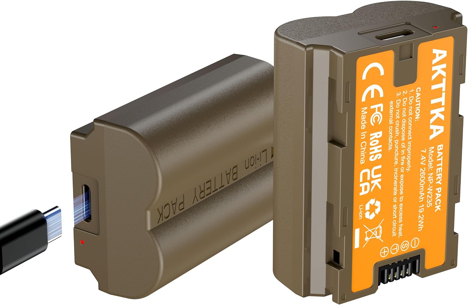 Kit 2 Batteries NP-W235 2600mAh + Chargeur pour Fujifilm