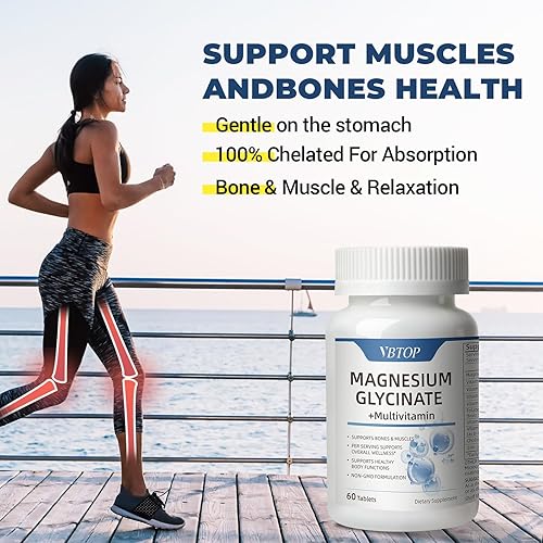 Miniatura 5 de 2 Bottles Magnesium Glycinate Multivitamin - Easily Absorbed Aids Sleep and Calmness, Supports Nerve, Muscle, and Bone Health, Boosts Metabolism,