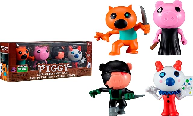 Lansay Piggy - Pack de 4 Figuras de 8 cm, Personajes de Videojuegos, a Partir de 6 años