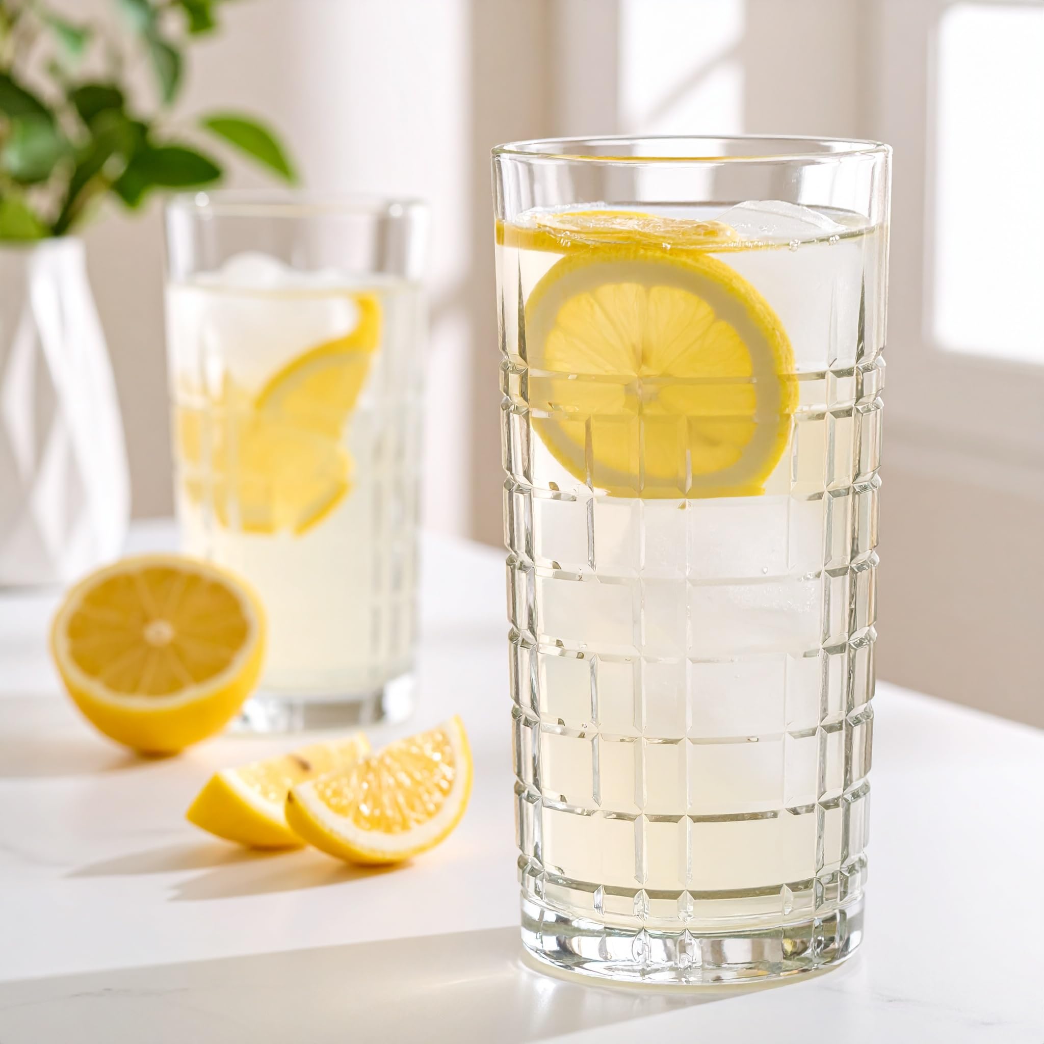 Glasmark Krosno - Set di bicchieri da acqua per long drink, cocktail gin acqua, long drink, bicchieri da cocktail, bicchieri per acqua, lavabili in lavastoviglie, trasparenti, con effetto cristallo, 6