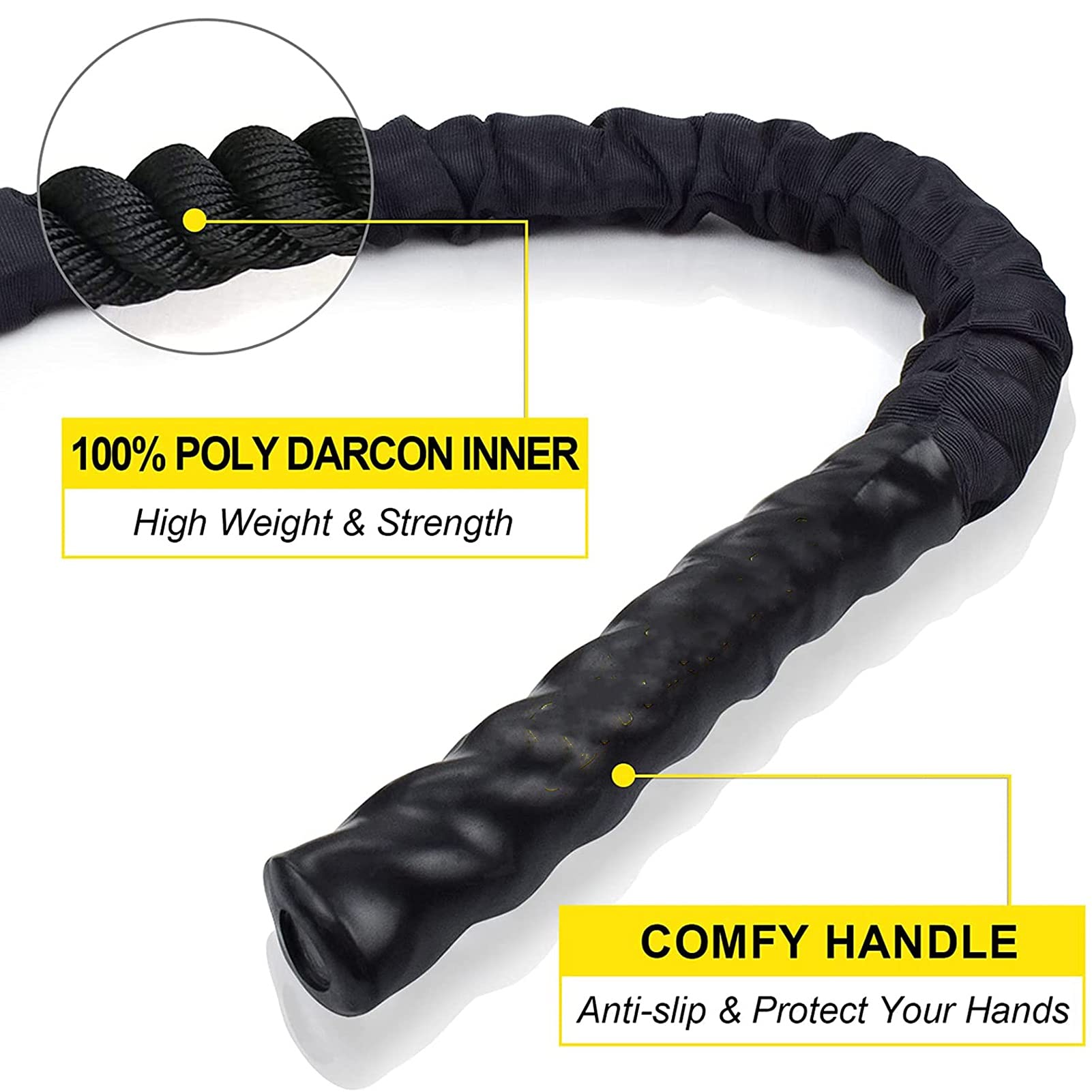 battle rope Corda da Addestramento Battle Ropes Ø25mm, Attrezzatura per Funi Sportive Pesanti In Poly Dacron per La Ginnastica Domestica per La Costruzione Muscolare di Strength Fitness Studio, Verde